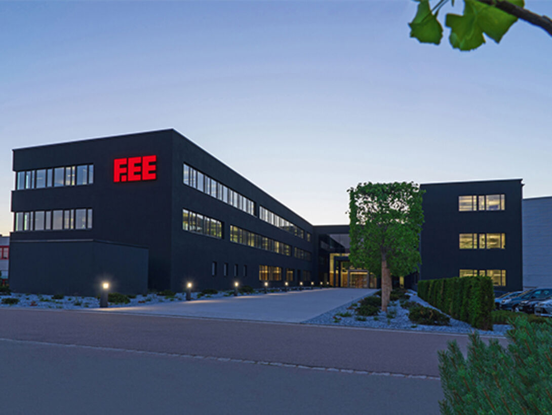 F.EE building at night