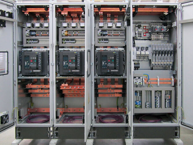 View of switchgear for a hydropower plant