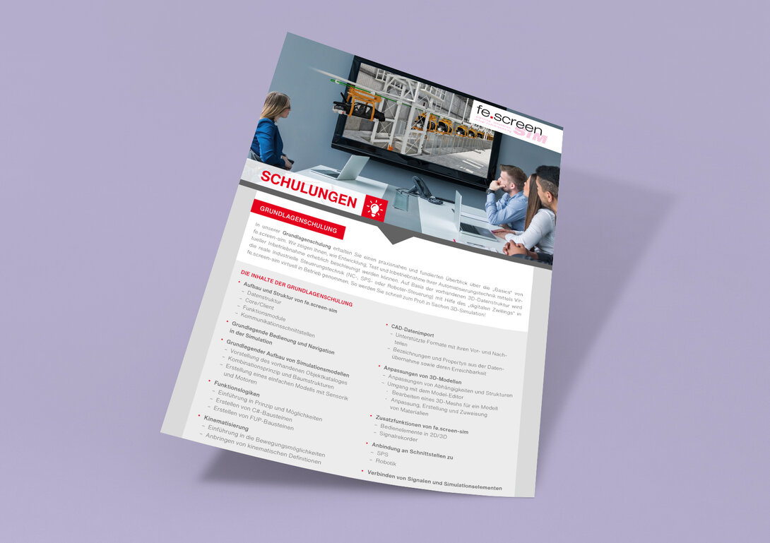 Informationsblatt Schulungen Vorschau Informationsblatt Schulungen zur virtuellen Inbetriebnahme