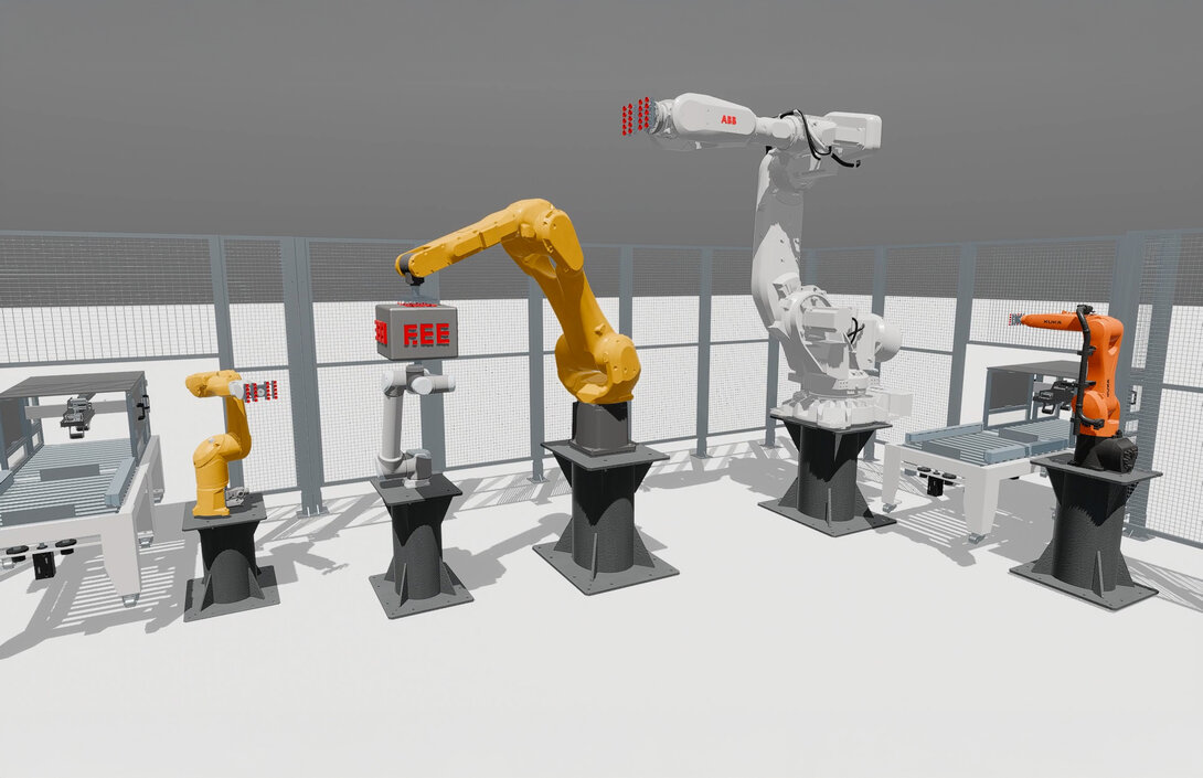 Foto „Robotersimulation“: Die Version 5 der Simulationssoftware ermöglicht die noch einfachere, schnellere und intuitivere Simulation von Robotern unterschiedlichster Typen und Hersteller Simulation-Roboter-mit-Version-5